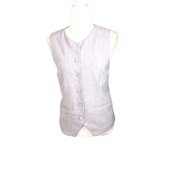 Abercrombie & Fitch Vest Womens Size Small Gray Pocket Front Lined Minimalist - Picture 7 of 13